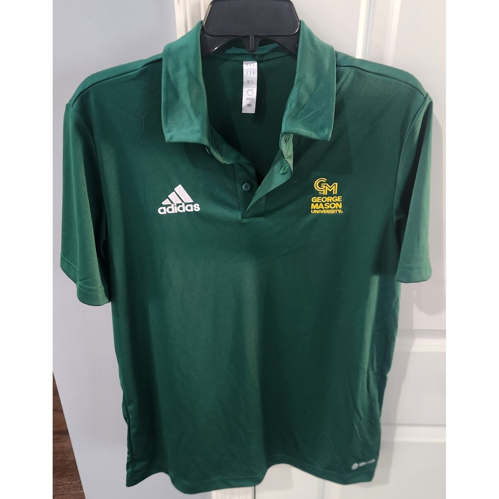 Adidas George Mason University GMU Patriots Polo Shirt Green Mens S Aeroready